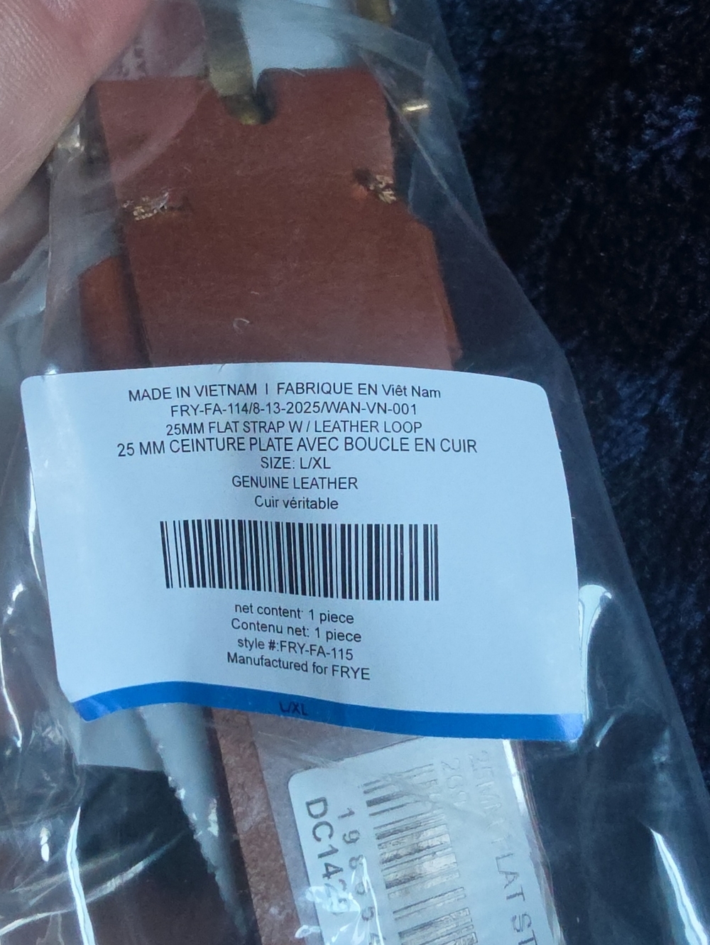Frye Brown Genuine Leather Belt Strap